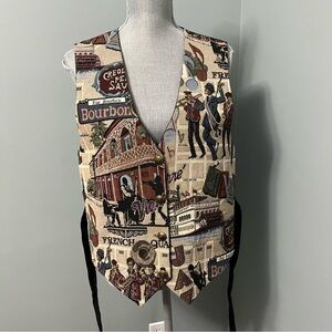 CHUGA CHUGA embroidered New Orleans jazz Vest  unisex size Large music